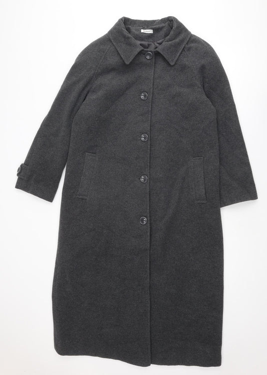 Damart Womens Grey Overcoat Coat Size 16 Button