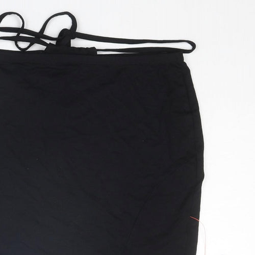 ASOS Womens Black Viscose Bandage Skirt Size 10 Tie