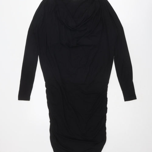 ML Collections Womens Black Polyester Bodycon Size XS Cowl Neck Pullover