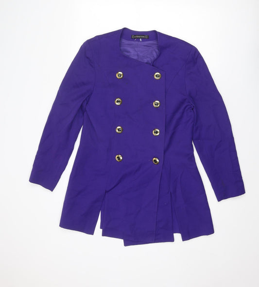 Hardob Womens Blue Jacket Blazer Size 12 Button - Longline