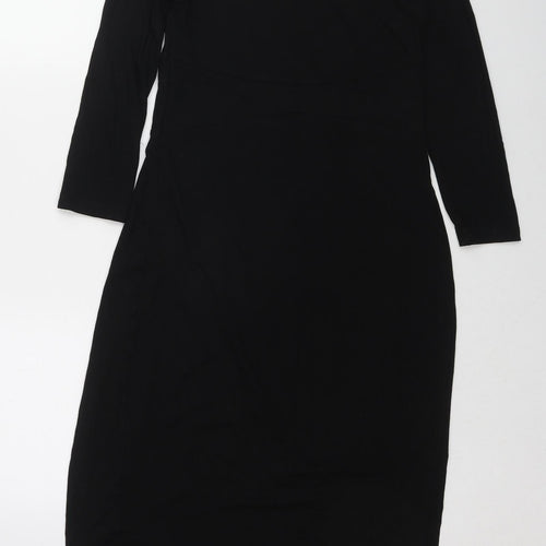 Isabella Oliver Womens Black Viscose A-Line Size 10 Boat Neck Pullover
