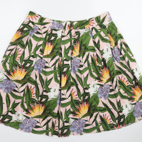 Dorothy Perkins Womens Multicoloured Floral Cotton Tulip Skirt Size 16 Zip