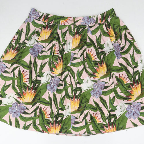 Dorothy Perkins Womens Multicoloured Floral Cotton Tulip Skirt Size 16 Zip