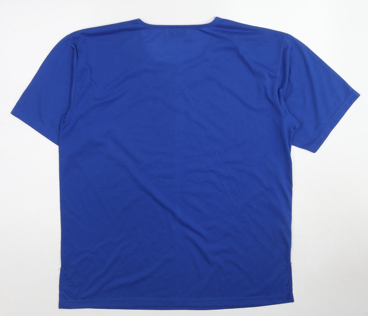 Lucky Womens Blue Cotton Basic T-Shirt Size L Crew Neck