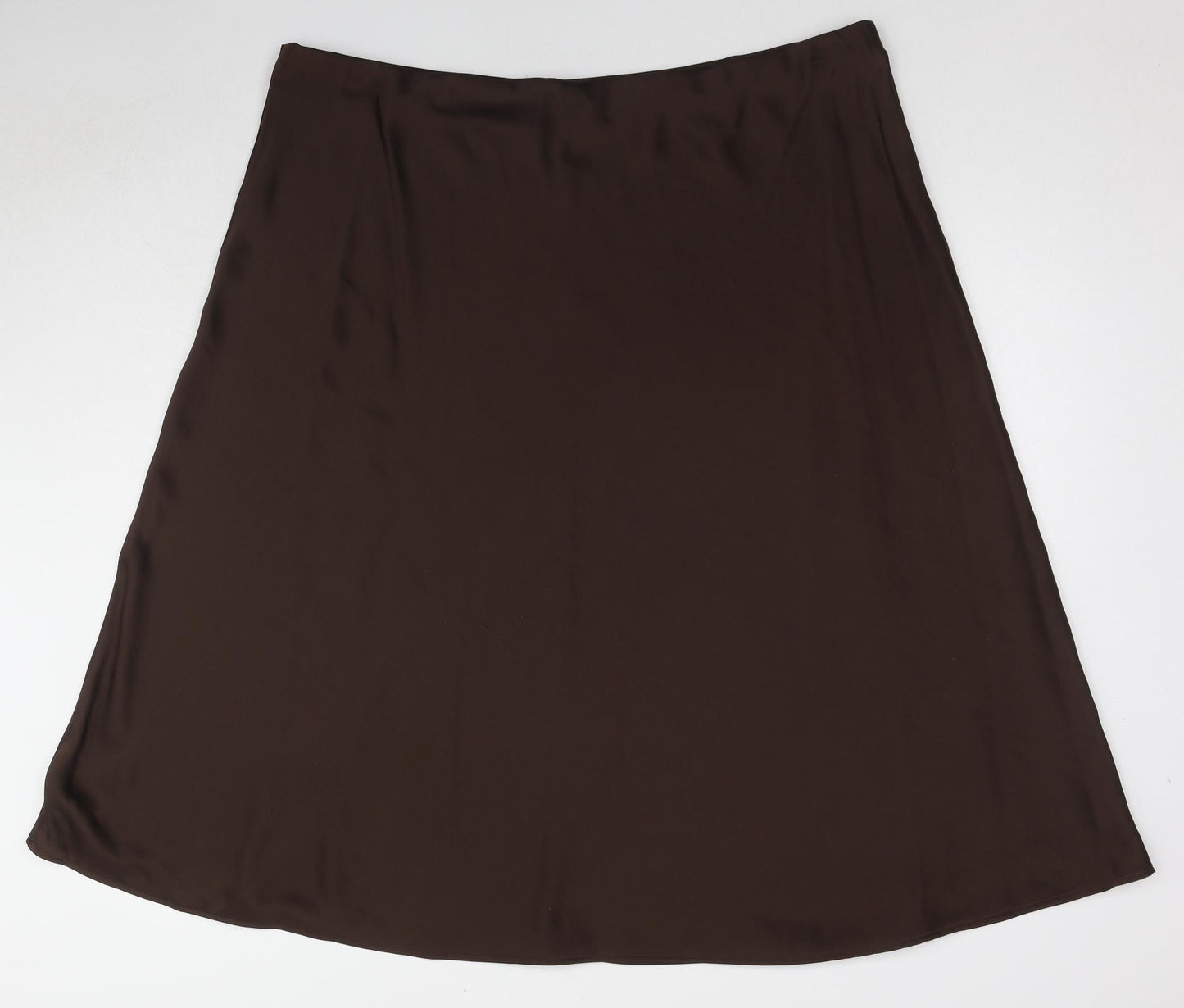 Marks and Spencer Womens Brown Polyester Swing Skirt Size 24