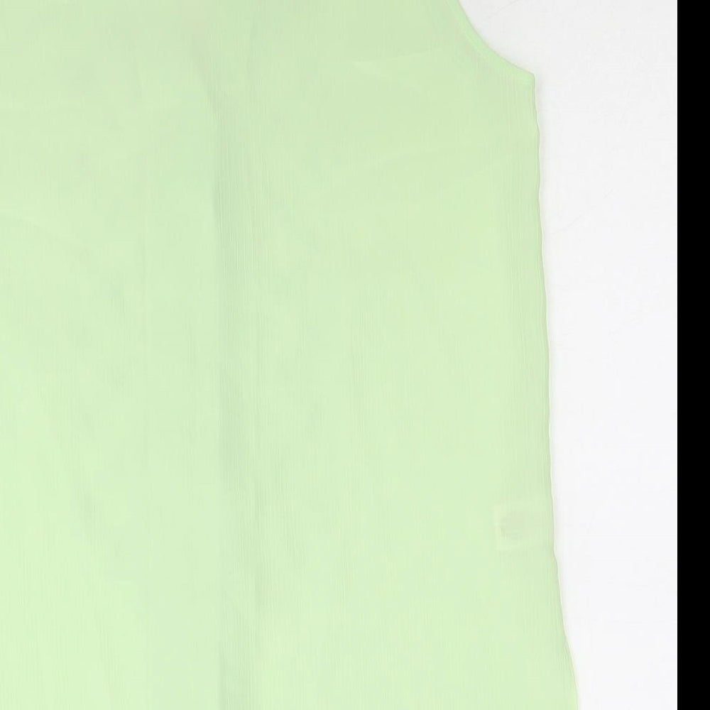 Robento Celli Womens Green Polyester Basic Button-Up Size 14 Collared
