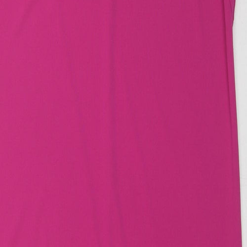 Marks and Spencer Womens Pink Polyester T-Shirt Dress Size 8 Scoop Neck Pullover