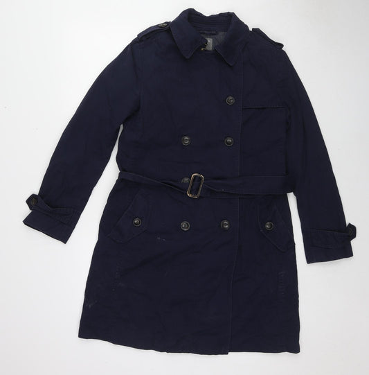 Gap Womens Blue Pea Coat Coat Size S Button