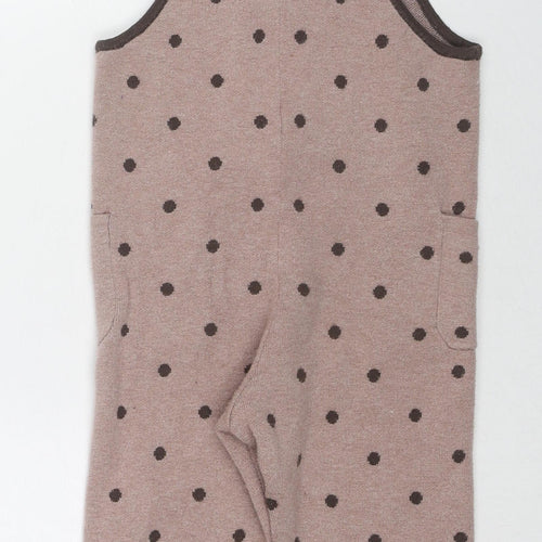 Zara Girls Beige Polka Dot Viscose Romper One-Piece Size 18-24 Months Button