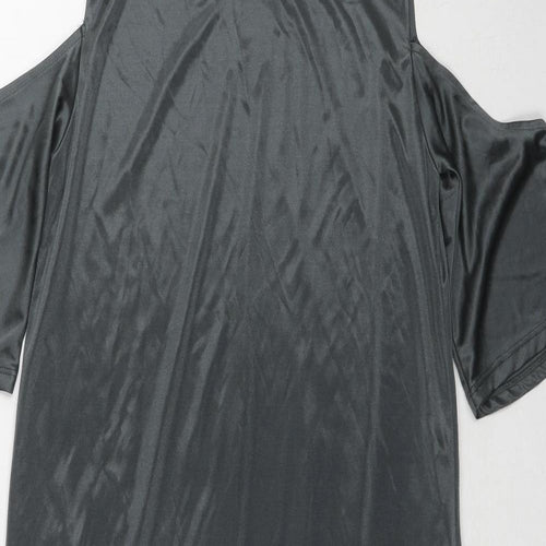 Zara Womens Grey Viscose A-Line Size S Round Neck Pullover - Cold shoulder