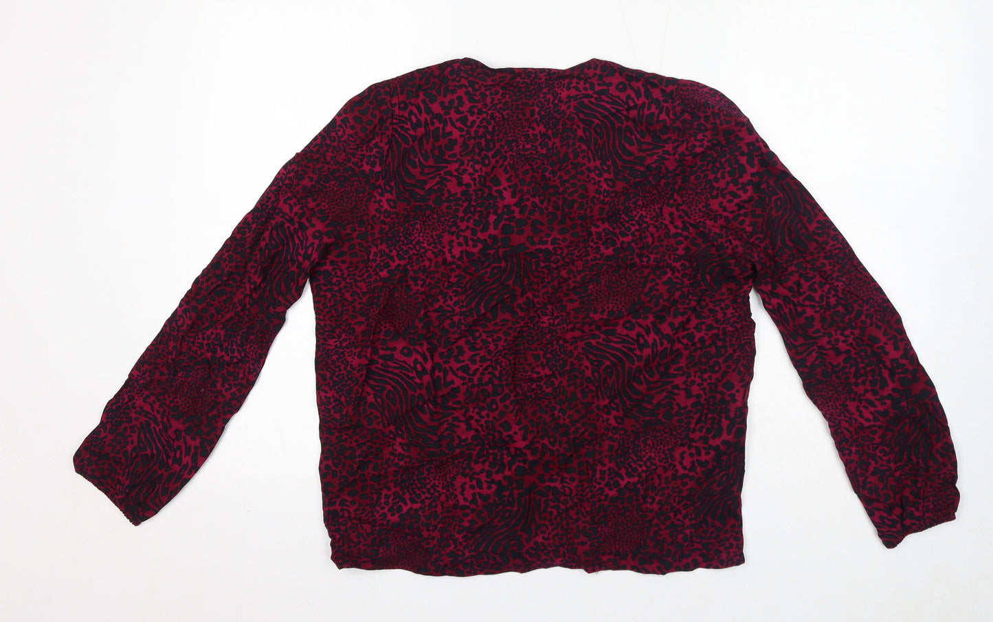 Dorothy Perkins Womens Pink Animal Print Viscose Basic Blouse Size 8 Round Neck - Leopard Print
