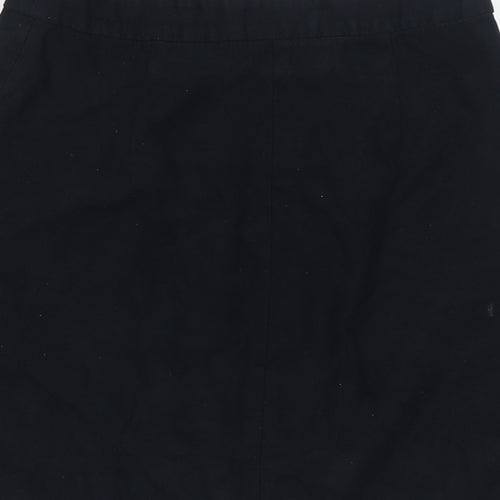 Oasis Womens Black Polyester A-Line Skirt Size 8 Button