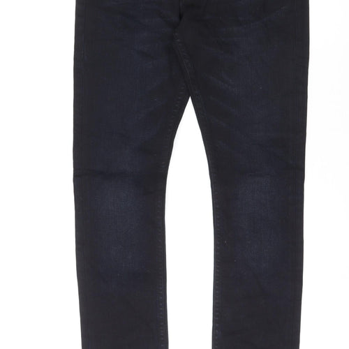 AllSaints Mens Blue Cotton Skinny Jeans Size 28 in L31 in Regular Zip