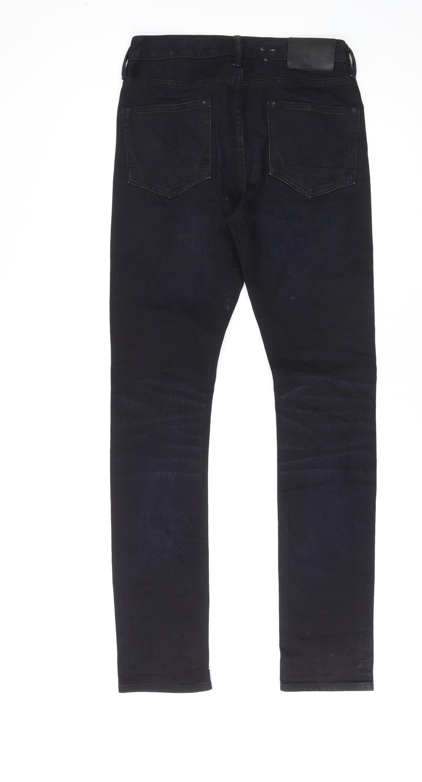 AllSaints Mens Blue Cotton Skinny Jeans Size 28 in L31 in Regular Zip
