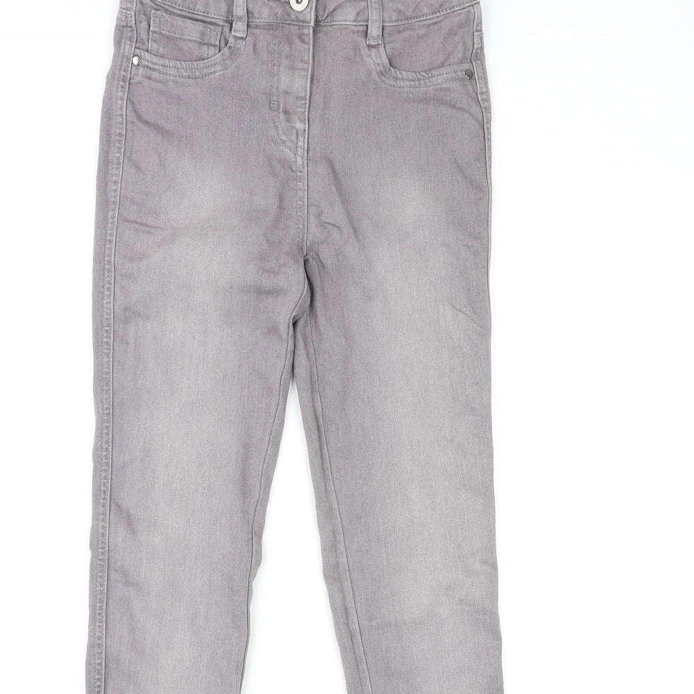 NEXT Womens Grey Cotton Skinny Jeans Size 8 L30 in Regular Zip