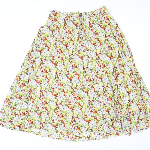 & Other Stories Womens Multicoloured Floral Polyester Swing Skirt Size 10 Button