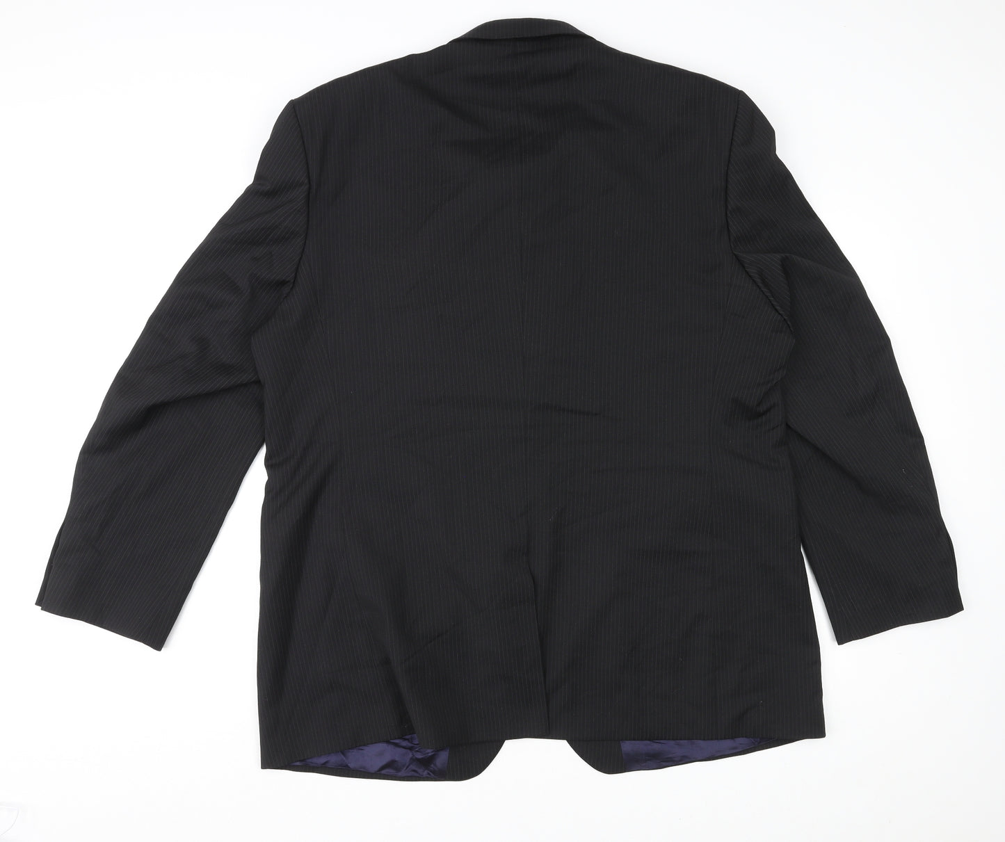 BHS Mens Black Polyester Jacket Suit Jacket Size 48 Regular