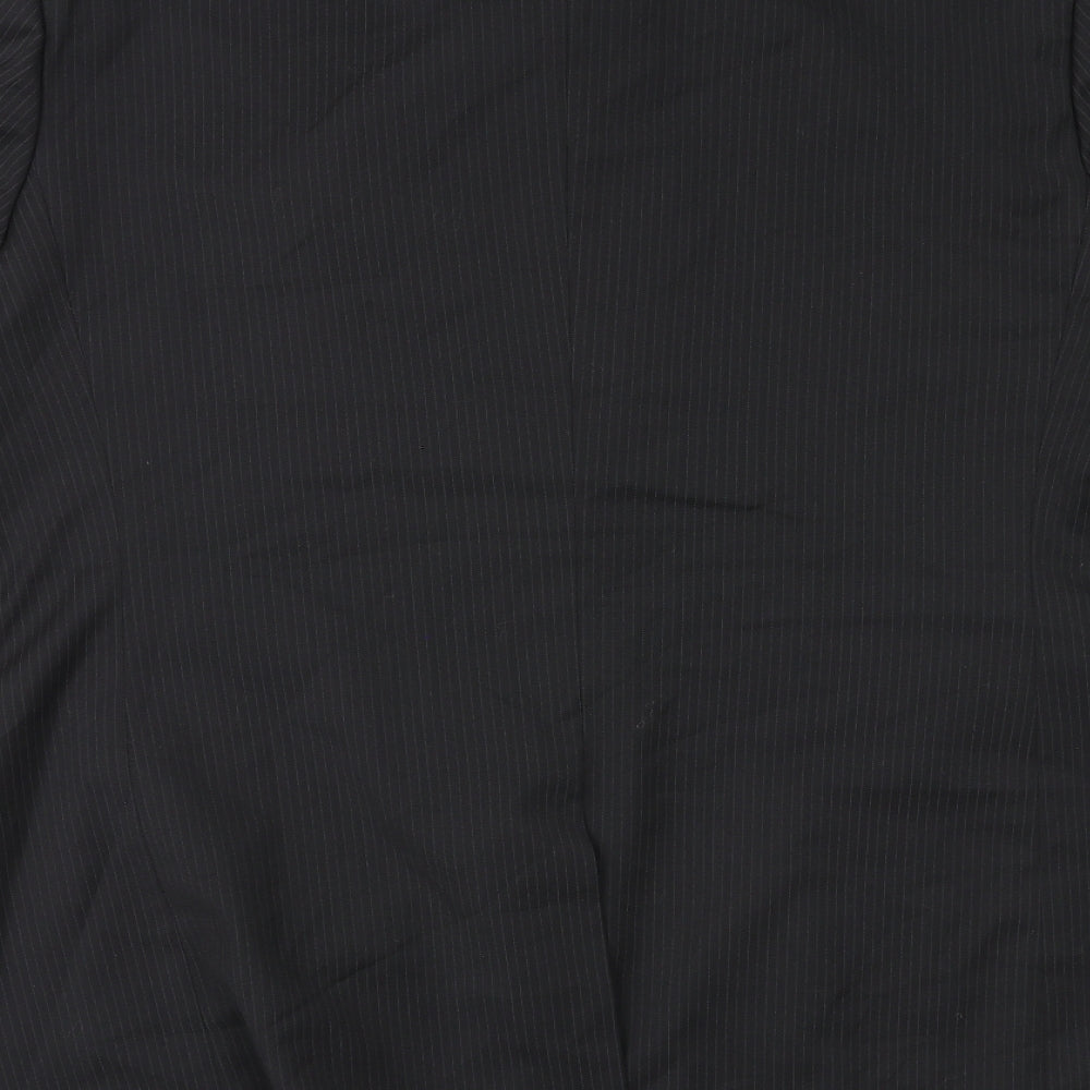 BHS Mens Black Polyester Jacket Suit Jacket Size 48 Regular