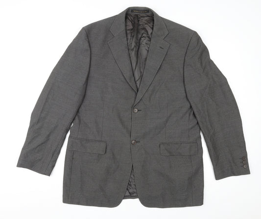 St Michael Mens Grey Wool Jacket Suit Jacket Size 42 Regular