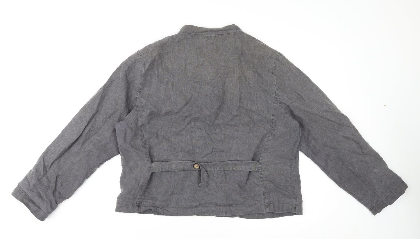 Poetry Womens Grey Jacket Size 18 Button