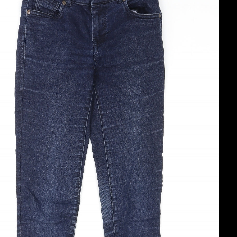 White Stuff Womens Blue Cotton Skinny Jeans Size 8 L30 in Regular Zip