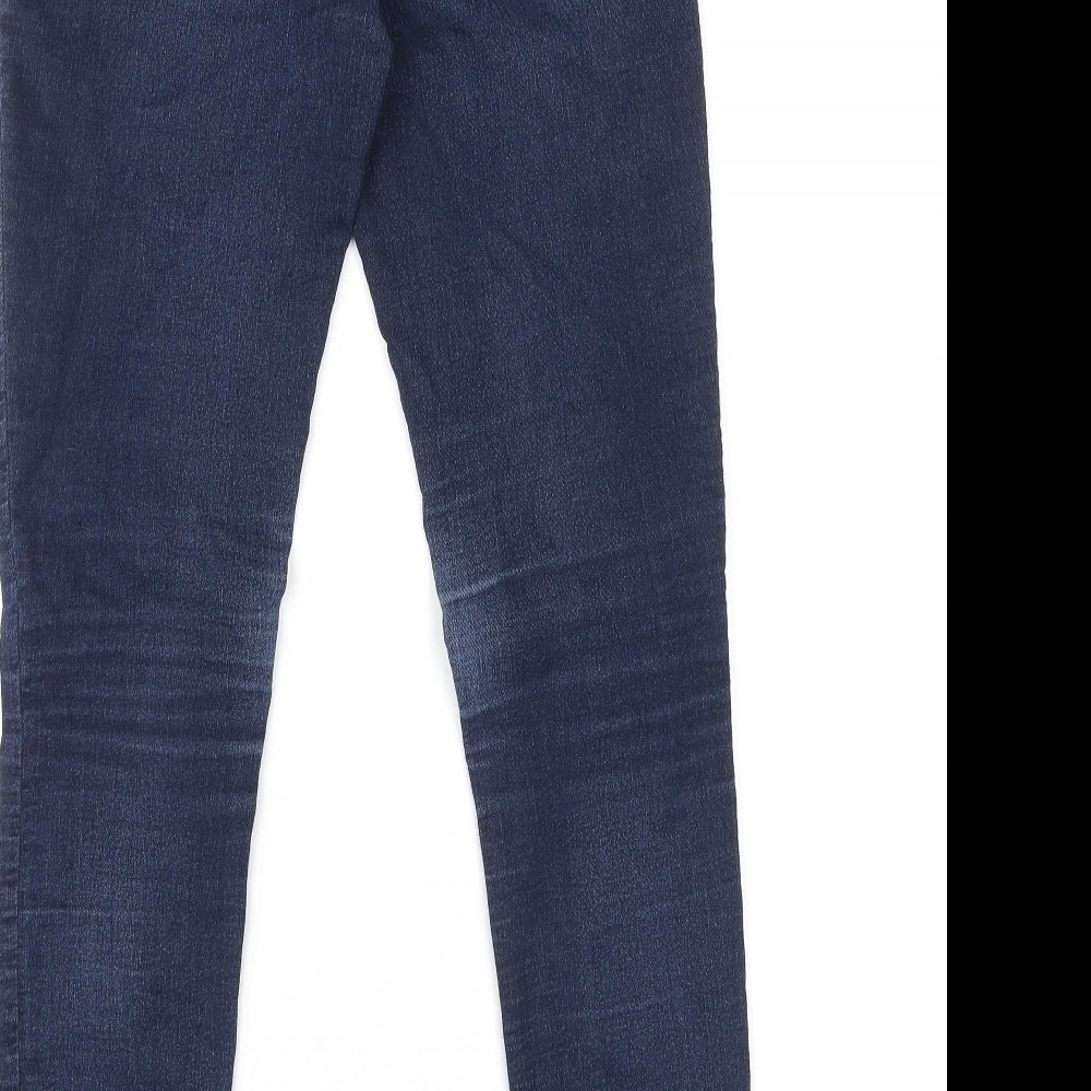 White Stuff Womens Blue Cotton Skinny Jeans Size 8 L30 in Regular Zip