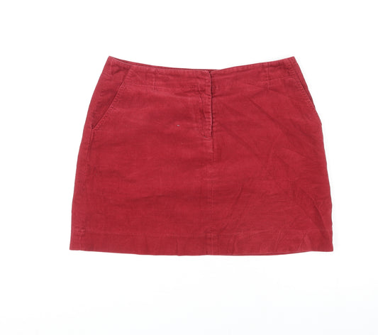 Jigsaw Womens Red Polyester A-Line Skirt Size 12 Zip