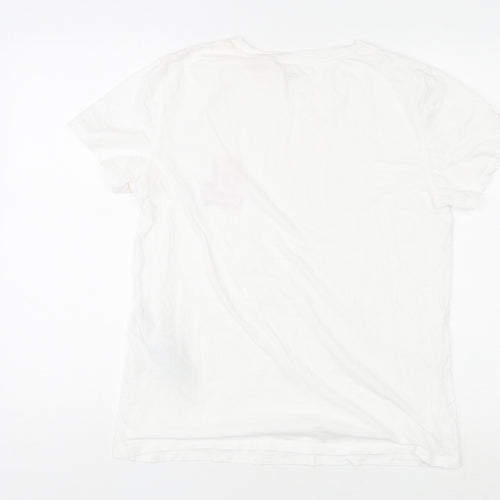 Levi's Womens White Cotton Basic T-Shirt Size M Crew Neck