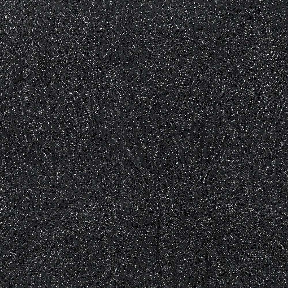 Cotton Traders Womens Black V-Neck Geometric Polyamide Cardigan Jumper Size 18