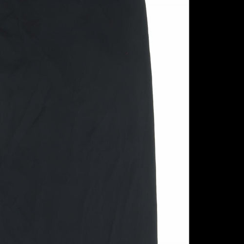 Marks and Spencer Womens Black Viscose Straight & Pencil Skirt Size 10 Zip