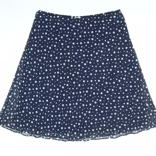 Marks and Spencer Womens Blue Polka Dot Polyester Swing Skirt Size 20