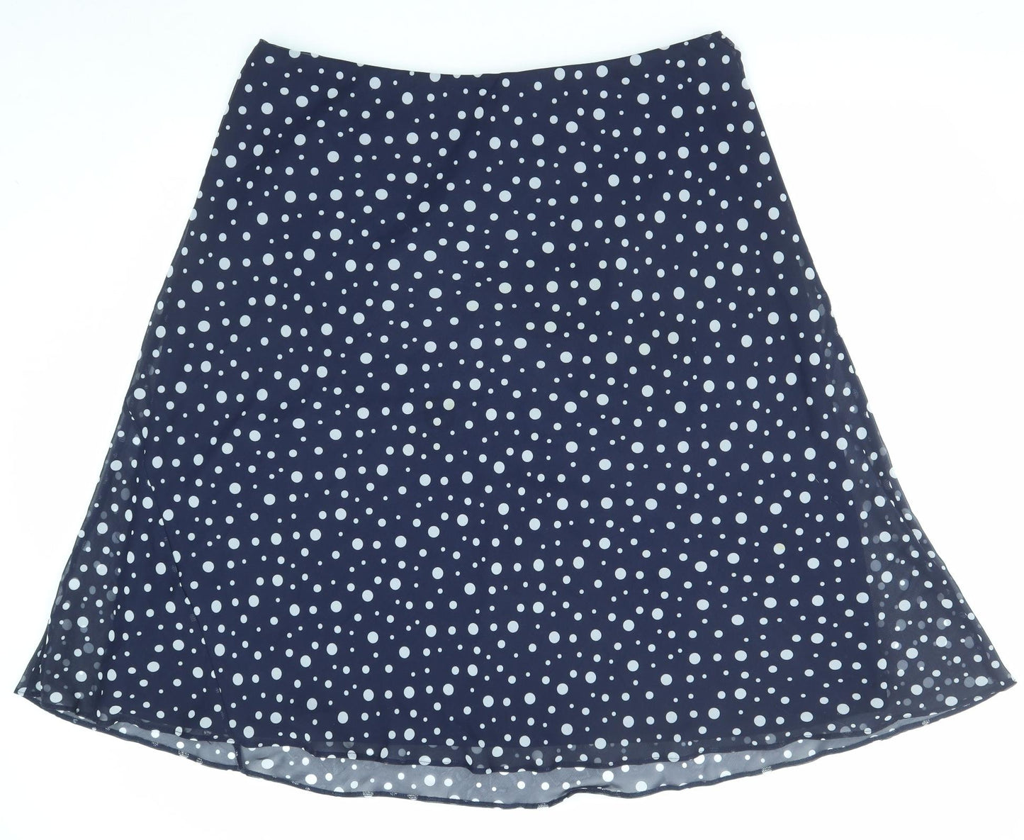 Marks and Spencer Womens Blue Polka Dot Polyester Swing Skirt Size 20