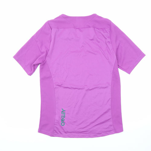Oakley Womens Purple Polyester Basic T-Shirt Size M Round Neck