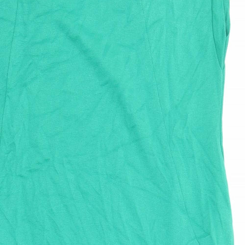 Roman Womens Green Viscose T-Shirt Dress Size 16 Round Neck Pullover