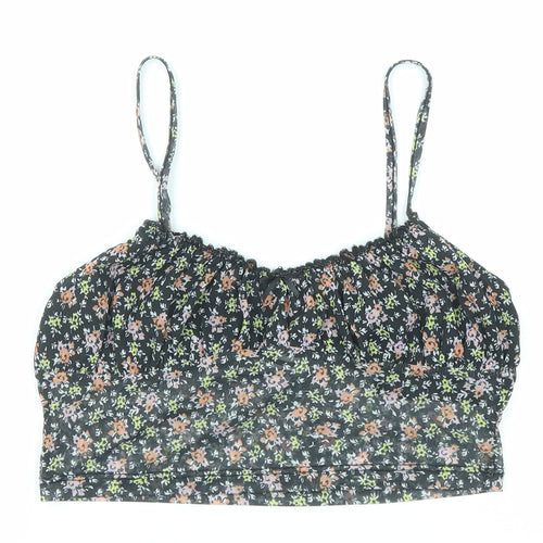 ASOS Womens Multicoloured Floral Polyester Cropped Tank Size 8 V-Neck