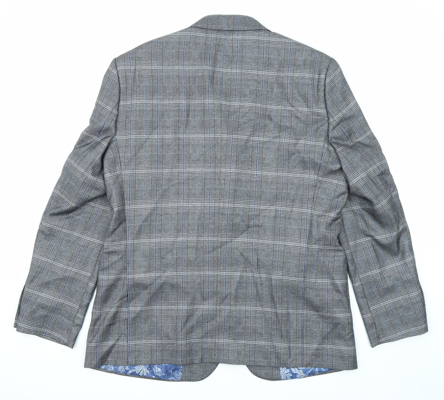 Jacamo Mens Grey Plaid Polyester Jacket Suit Jacket Size 44 Regular