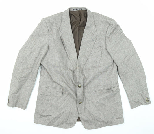 Heritage Clothing Mens Grey Polyester Jacket Suit Jacket Size 44 Regular