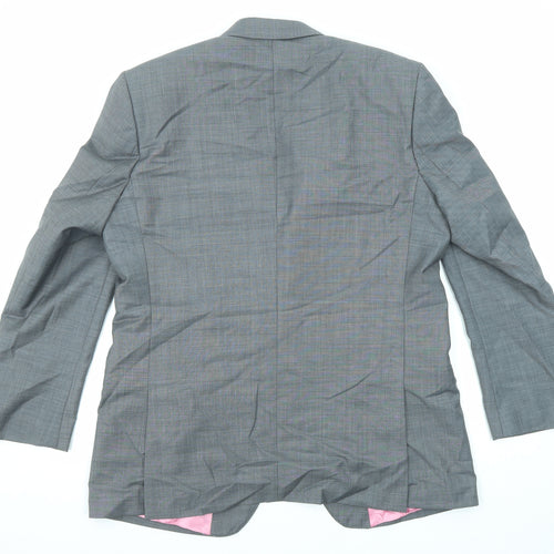 Aspen & Court Mens Grey Wool Jacket Suit Jacket Size 44 Regular