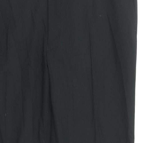 Marks and Spencer Mens Black Polyester Trousers Size 38 in L29 in Regular Zip