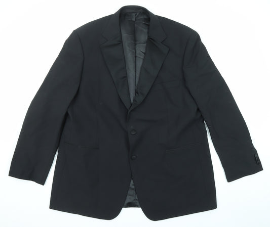 Marks and Spencer Mens Black Polyester Tuxedo Suit Jacket Size 48 Regular