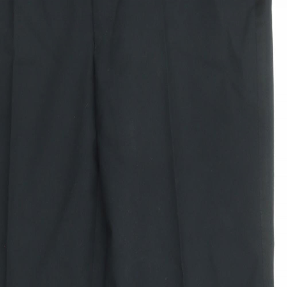 St Michael Mens Black Wool Trousers Size 38 in L33 in Regular Zip