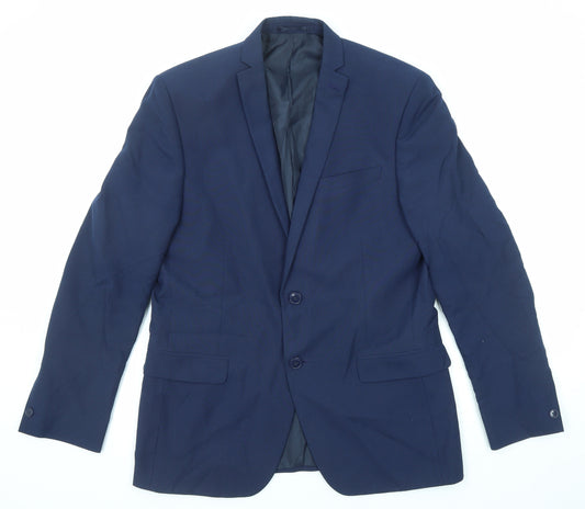 Red Herring Mens Blue Polyester Jacket Suit Jacket Size 40 Regular