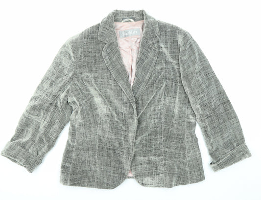 Max Mara Womens Grey Jacket Blazer Size 14 Button