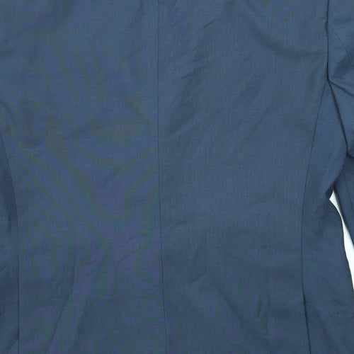Burton Mens Blue Polyester Jacket Suit Jacket Size 42 Regular
