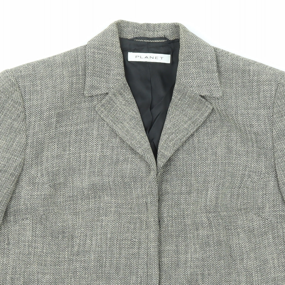 Planet Womens Grey Jacket Blazer Size 14 Zip