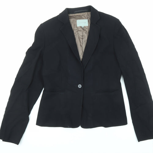 Jigsaw Womens Black Wool Jacket Blazer Size 12