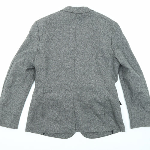 New Look Mens Grey Viscose Jacket Blazer Size 42 Regular