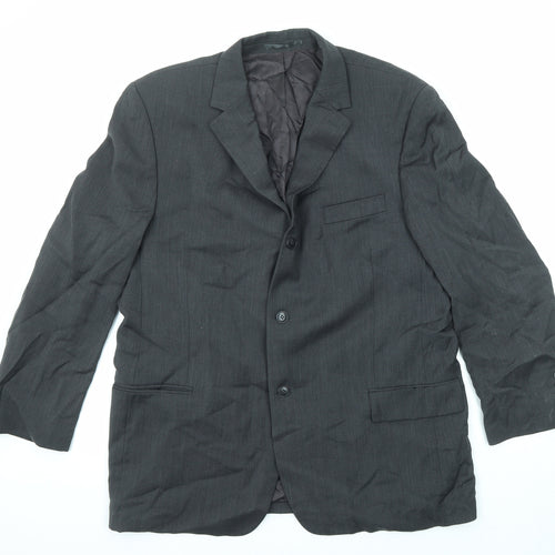 Pierre Cardin Mens Black Wool Jacket Suit Jacket Size 44 Regular