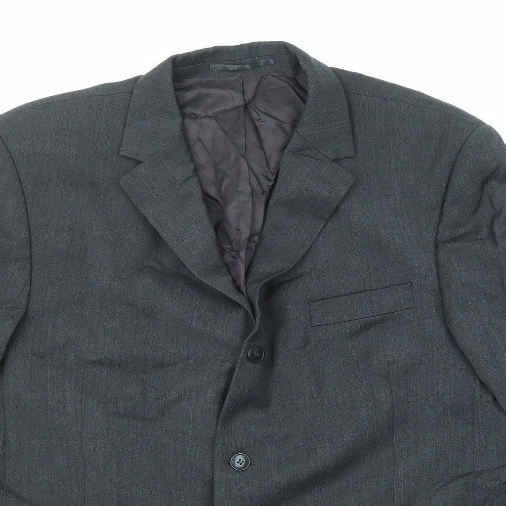 Pierre Cardin Mens Black Wool Jacket Suit Jacket Size 44 Regular