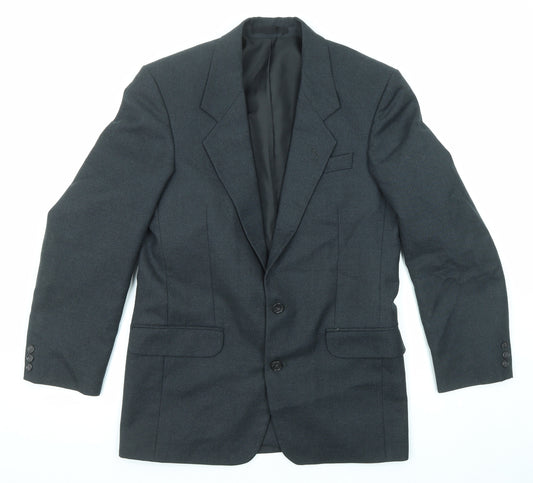 Hector Jones Mens Black Wool Jacket Suit Jacket Size 36 Regular
